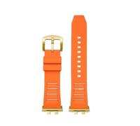NFJNFCF Bracelet de montre compatible avec Casio GMW-B5000 GM-B2100 GMB2100 GMC-B2100 MRG-B2100D, bracelet de rechange en caoutchouc(Orange-gold pin)
