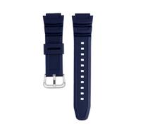 NFJNFCF Bracelet de montre convexe en caoutchouc de 18 mm, compatible avec Casio AE-1000W/1200WH WSC-1250H/WS-1200H, couleur unie, respirant, for l'automne(Blue silver)