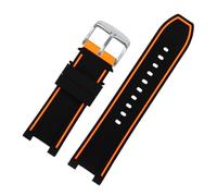 NFJNFCF Bracelet de montre en acier inoxydable compatible avec Hamilton Khaki Navy Devil Fish H78716983 H78716333, bracelets de montre de plongée for hommes, bracelet en caoutchouc(Black orange)