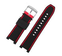 NFJNFCF Bracelet de montre en acier inoxydable compatible avec Hamilton Khaki Navy Devil Fish H78716983 H78716333, bracelets de montre de plongée for hommes, bracelet en caoutchouc(Black red)