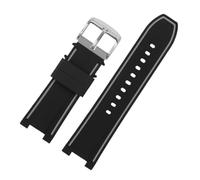 NFJNFCF Bracelet de montre en acier inoxydable compatible avec Hamilton Khaki Navy Devil Fish H78716983 H78716333, bracelets de montre de plongée for hommes, bracelet en caoutchouc(Black grey)