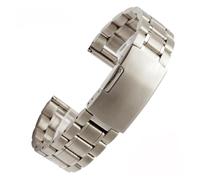 NFJNFCF Bracelet de montre en acier inoxydable de haute qualité, extrémité plate/incurvée, compatible avec Casio Tissot, compatible avec la chaîne de montre en métal Seiko 18 mm, 20 mm, 22 mm(Style A-