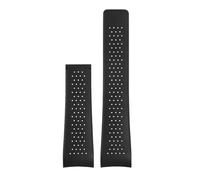 NFJNFCF Bracelet de montre en caoutchouc compatible avec TAG Heuer Grand Carrera, bracelet en silicone souple(Black-no buckle,22mm)