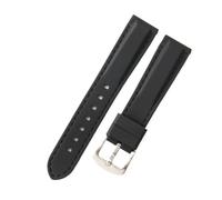 NFJNFCF Bracelet de montre en caoutchouc compatible avec Tissot, Seiko, Casio, Citizen, remplace le bracelet de montre à libération rapide d'origine 18, 20, 22 mm, noir et blanc, 22mm, Silicone, Pas