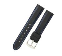 NFJNFCF Bracelet de montre en caoutchouc compatible avec Tissot Seiko Casio Citizen Remplacement d'origine à dégagement rapide 18 20 22 mm Noir Blanc Fil Silicone Bracelet de montre, 24mm, Silicone