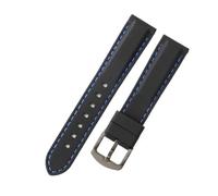 NFJNFCF Bracelet de montre en caoutchouc compatible avec Tissot Seiko Casio Citizen - Remplacement original à dégagement rapide 18 20 22 mm - Noir et blanc, 18mm, Silicone, Pas de pierre précieuse