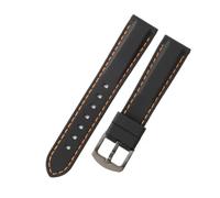 NFJNFCF Bracelet de montre en caoutchouc compatible avec Tissot Seiko Casio Citizen - Remplacement original à dégagement rapide 18 20 22 mm - Noir et blanc, 20mm, Silicone, Pas de pierre précieuse