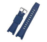 NFJNFCF Bracelet de montre en caoutchouc de silicone compatible avec les montres Casio GST-W300/400G/B100/S310 GST Series, bracelet de sport(Blue silver)