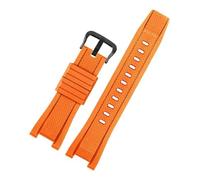 NFJNFCF Bracelet de montre en caoutchouc de silicone compatible avec les montres Casio GST-W300/400G/B100/S310 GST Series, bracelet de sport(Orange black)
