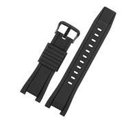 NFJNFCF Bracelet de montre en caoutchouc de silicone compatible avec les montres Casio GST-W300/400G/B100/S310 GST Series, bracelet de sport(Black black buckle)