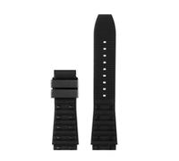 NFJNFCF Bracelet de montre en caoutchouc fluoré 22 mm/24 mm compatible avec les bracelets Breitling for montres mécaniques Avengers Super Ocean(Black no buckle,22mm)