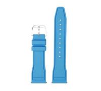 NFJNFCF Bracelet de montre en caoutchouc fluoré compatible avec la série Union Belize D009.427, panda rouge, jaune et blanc, Montblanc 1858, hémisphère nord et sud(Light blue -sk pin,22mm)