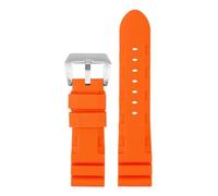 NFJNFCF Bracelet de montre en caoutchouc fluoré importé, compatible avec Panerai, compatible avec PAM1392/0682 111 441 616 A, bracelet en silicone souple 22 mm, 24 mm, 26 mm(Orange sk,22mm)