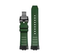 NFJNFCF Bracelet de montre en caoutchouc fluoré rapide compatible avec Casio 3506 Gbd-200 Gbd 200 for homme, jaune, vert, rouge, gris, souple(Green black Folding)