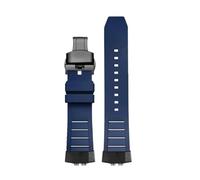 NFJNFCF Bracelet de montre en caoutchouc fluoré rapide compatible avec Casio 3506 Gbd-200 Gbd 200 for homme, jaune, vert, rouge, gris, souple(Blue Black Folding)