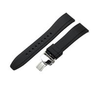 NFJNFCF Bracelet de montre en caoutchouc fluoré sans poussière, Compatible avec Armani Ax7105 7102 7101 1331 1326, accessoires de bracelet de montre noir à dégagement rapide(Black-Steel-B,22mm)