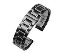 NFJNFCF Bracelet de montre en céramique Compatible avec Rossini Guess Ebo Watch King, Bracelet de montre en acier 16 18mm(Black white,19mm)