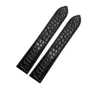 NFJNFCF Bracelet de montre en cuir de crocodile compatible avec Car-tier Solo Ronde, boucle déployante, Noir - sans boucle, 23mm