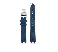 NFJNFCF Bracelet de montre en cuir de vache 16 mm compatible avec Versace Vanitas Micro, souple et confortable, interface en U for femme, accessoires(B Blue silver)