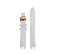 NFJNFCF Bracelet de montre en cuir de vache 16 mm compatible avec Versace Vanitas Micro, souple et confortable, interface en U for femme, accessoires(B White rose gold)