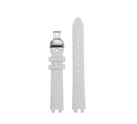 NFJNFCF Bracelet de montre en cuir de vache 16 mm compatible avec Versace Vanitas Micro, souple et confortable, interface en U for femme, accessoires(B White silver)