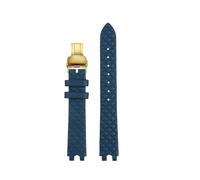 NFJNFCF Bracelet de montre en cuir de vache 16 mm compatible avec Versace Vanitas Micro, souple et confortable, interface en U for femme, accessoires(B Blue gold)