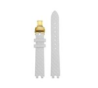 NFJNFCF Bracelet de montre en cuir de vache 16 mm compatible avec Versace Vanitas Micro, souple et confortable, interface en U for femme, accessoires(B White gold)
