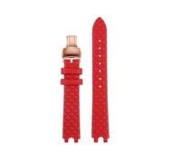 NFJNFCF Bracelet de montre en cuir de vache 16 mm compatible avec Versace Vanitas Micro, souple et confortable, interface en U for femme, accessoires(B Red rose gold)