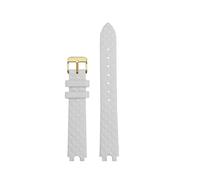 NFJNFCF Bracelet de montre en cuir de vache 16 mm compatible avec Versace Vanitas Micro, souple et confortable, interface en U for femme, accessoires(A White Gold)