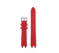 NFJNFCF Bracelet de montre en cuir de vache 16 mm compatible avec Versace Vanitas Micro, souple et confortable, interface en U for femme, accessoires(A Red silver)
