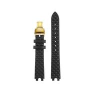 NFJNFCF Bracelet de montre en cuir de vache 16 mm compatible avec Versace Vanitas Micro, souple et confortable, interface en U for femme, accessoires(B black gold)