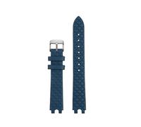 NFJNFCF Bracelet de montre en cuir de vache 16 mm compatible avec Versace Vanitas Micro, souple et confortable, interface en U for femme, accessoires(A Blue silver)