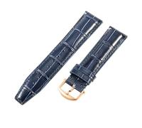 NFJNFCF Bracelet de montre en cuir de vache à texture de bambou compatible avec le chronographe Portugieser Seven Days d'IWC Pilot's, bracelet de montre en cuir véritable 20 22 mm(20mm-Blue(L)-RS-K25)