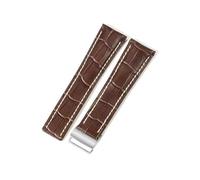 NFJNFCF Bracelet de montre en cuir de vache exquis, couche supérieure sélectionnée, Compatible avec Breitling Aviation Timing Super Ocean Avenger Pilot 22/24MM(Brown(ZJ)-Steel-Z16,22mm)