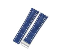 NFJNFCF Bracelet de montre en cuir de vache exquis, couche supérieure sélectionnée, Compatible avec Breitling Aviation Timing Super Ocean Avenger Pilot 22/24MM(Blue(ZJ)-Steel-Z16,24mm)