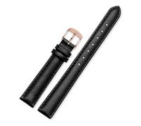 NFJNFCF Bracelet de montre en cuir de vache for homme et femme, compatible avec Casio Fossil DW Folli Follie, 12 mm, 14 mm, 16 mm, 18 mm, 20 mm, accessoires(Black rose gold,20mm)