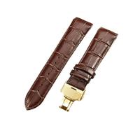 NFJNFCF Bracelet de montre en cuir de vache véritable compatible avec Tissot 1853 Couturier T035 T035428 T035439 T035614 627 Arc Interface Bracelet de montre pour homme 22 23 24 mm, Marron/doré (B1