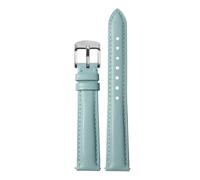 NFJNFCF Bracelet de montre en cuir de vachette uni 14 mm, 16 mm, 18 mm, 20 mm, compatible avec les montres Casio Fossil Citizen DW for femme, bleu ciel, rose et marron(Light blue Silver,14mm width)