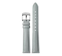 NFJNFCF Bracelet de montre en cuir de vachette uni 14 mm, 16 mm, 18 mm, 20 mm, compatible avec les montres Casio Fossil Citizen DW for femme, bleu ciel, rose et marron(Gray Silver,14mm width)