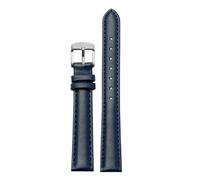 NFJNFCF Bracelet de montre en cuir de vachette uni 14 mm, 16 mm, 18 mm, 20 mm, compatible avec les montres Casio Fossil Citizen DW for femme, bleu ciel, rose et marron(Dark Blue silver,18mm width)