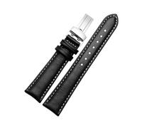 NFJNFCF Bracelet de montre en cuir véritable 20 mm/22 mm, compatible avec Casio BEM-501 506 307 EDIFICE Series EFB-530 MTP-1303, noir et marron(Matte black white,22mm)