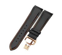 NFJNFCF Bracelet de montre en cuir véritable à extrémité incurvée 22 mm, 23 mm, 24 mm, compatible avec Tissot Couturier T035, bracelet de montre à boucle en acier, marron(Black Orange-Rose-B1,23mm)