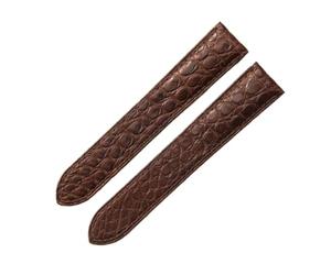NFJNFCF Bracelet de montre en cuir véritable compatible avec Cartier Blue Balloon London confortable en cuir de crocodile for homme, accessoires 20 22 mm(Brown-No Buckle,24mm)