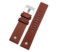 NFJNFCF Bracelet de montre en cuir véritable compatible avec le bracelet de montre en cuir Diesel à grand cadran Dz7333 Dz7348 Dz4318, accessoires for hommes et femmes(Brown plain-steel,26mm)