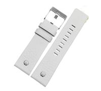 NFJNFCF Bracelet de montre en cuir véritable compatible avec le bracelet de montre en cuir Diesel à grand cadran Dz7333 Dz7348 Dz4318, accessoires for hommes et femmes(White-steel buckle,26mm)
