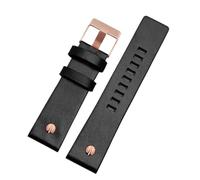 NFJNFCF Bracelet de montre en cuir véritable compatible avec le bracelet de montre en cuir Diesel à grand cadran Dz7333 Dz7348 Dz4318, accessoires for hommes et femmes(Black tabby-rosegold,30mm)