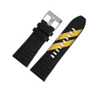 NFJNFCF Bracelet de montre en cuir véritable de 28 mm, compatible avec les montres Diesel Friday Series DZ-7396, DZ-7370, DZ-7395 et DZ-7313, bracelet étanche en cuir de vache.(Black silver buckle)