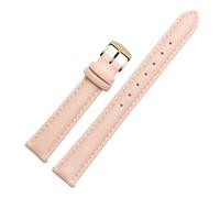 NFJNFCF Bracelet de montre en cuir véritable for femme, compatible avec les modèles Verus FIYTA et Fossil, noir, blanc, rose, marron, 12 mm, 14 mm, 15 mm, 16 mm, 18 mm, 20 mm(Light pink gk,15mm)