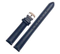 NFJNFCF Bracelet de montre en cuir véritable for femme, compatible avec les modèles Verus FIYTA et Fossil, noir, blanc, rose, marron, 12 mm, 14 mm, 15 mm, 16 mm, 18 mm, 20 mm(Navy blue rg,12mm)