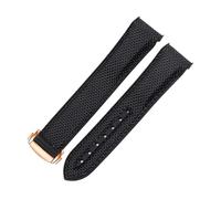 NFJNFCF Bracelet de montre en nylon et caoutchouc noir, bleu et orange, 20 mm et 22 mm, compatible avec Omega Seamaster 300 Ocean, boucle et outils, bracelet en silicone(Black rose gold,22mm)
